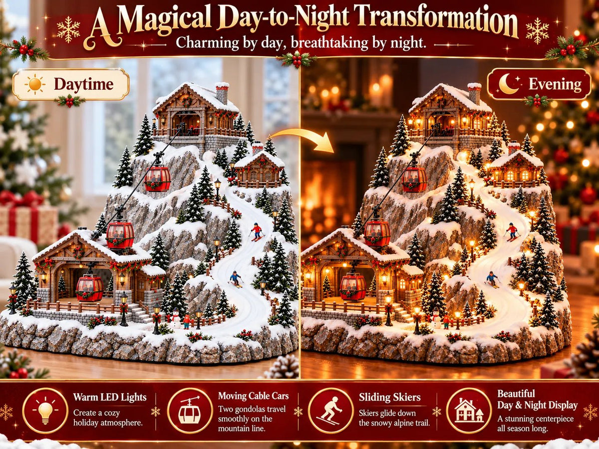 Toaimer® Animated Christmas Mountain Cable Car