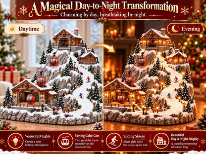 Toaimer® Animated Christmas Mountain Cable Car