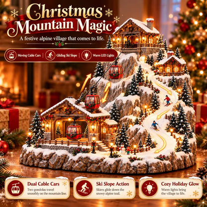 Toaimer® Animated Christmas Mountain Cable Car