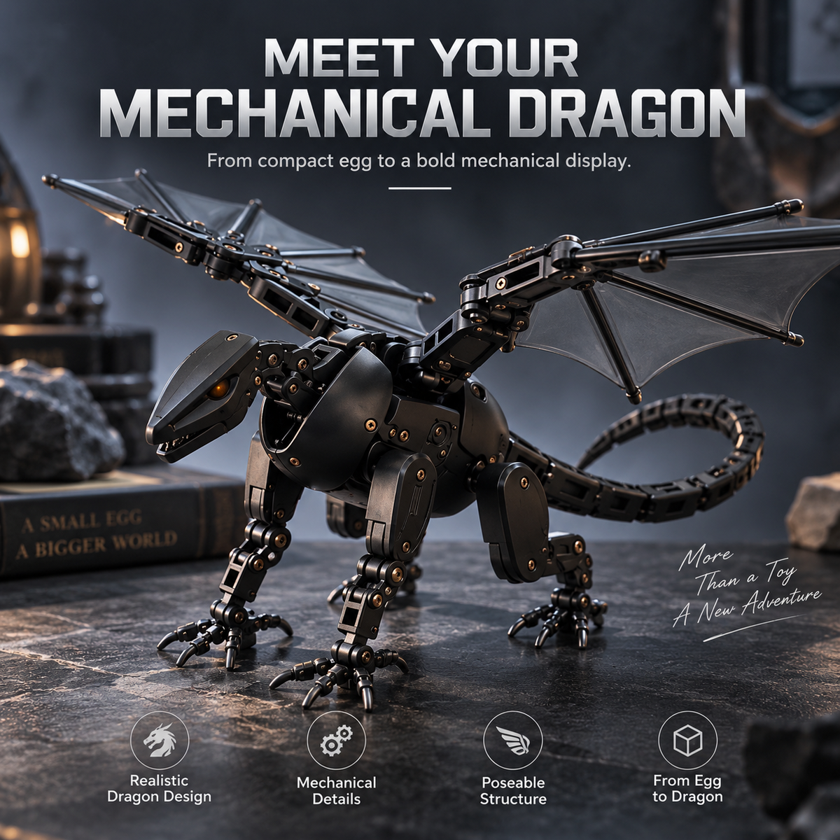 Toaimer® DragonMorph – Egg to Dragon Transforming Mechanical Toy🐉