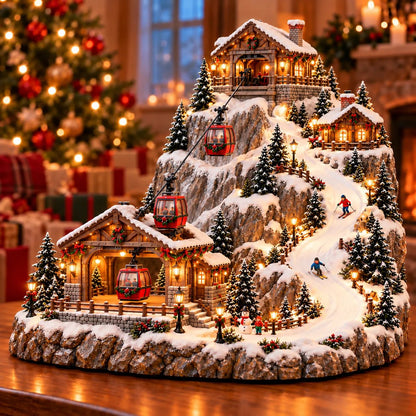 Toaimer® Animated Christmas Mountain Cable Car