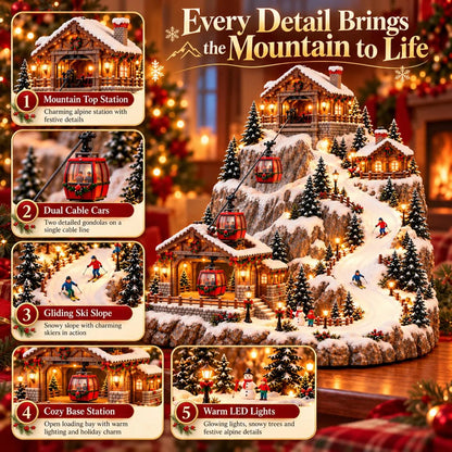 Toaimer® Animated Christmas Mountain Cable Car
